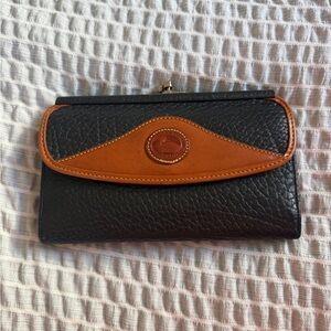 Dooney & Bourke Black and Tan Leather Wallet